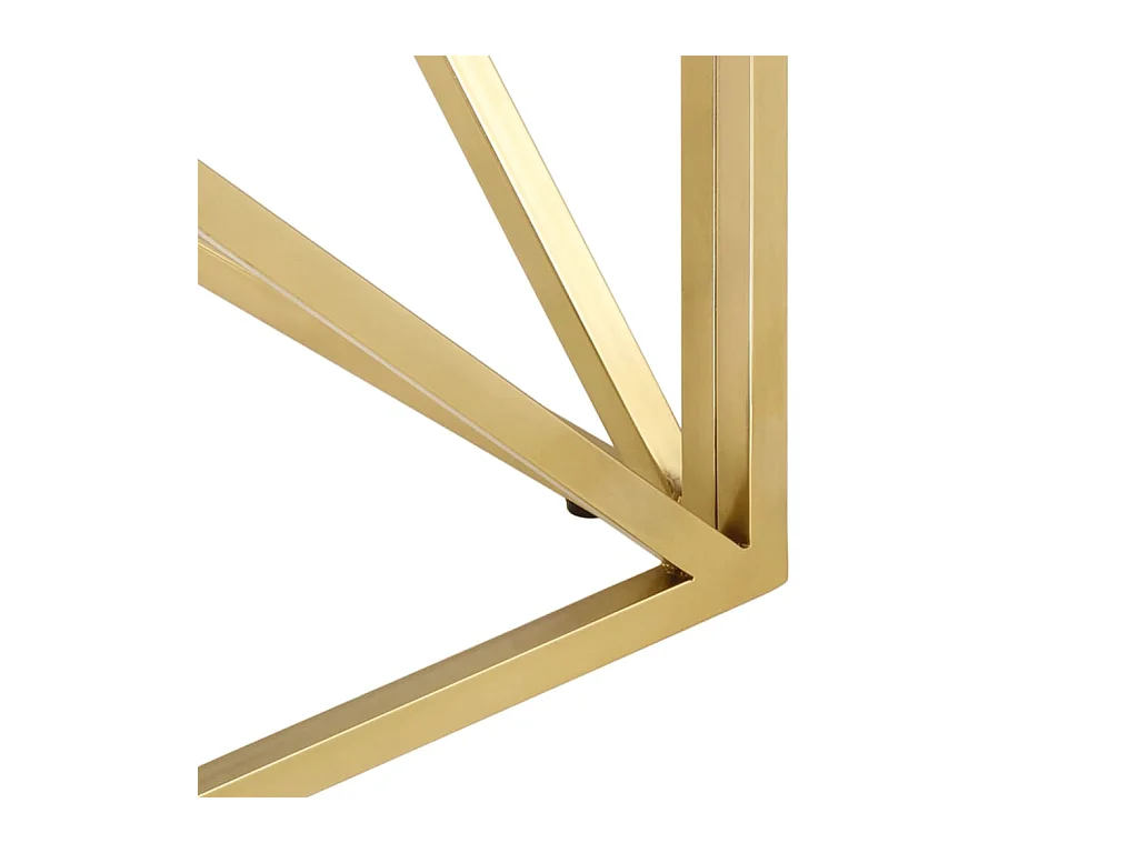 Table basse doré acier inoxydable et verre trempé