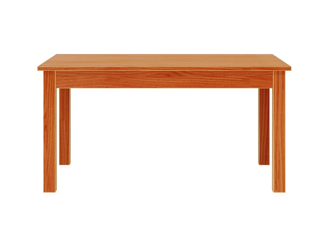 Mesa de centro encerada marrón 80x50x40 cm madera maciza de pino