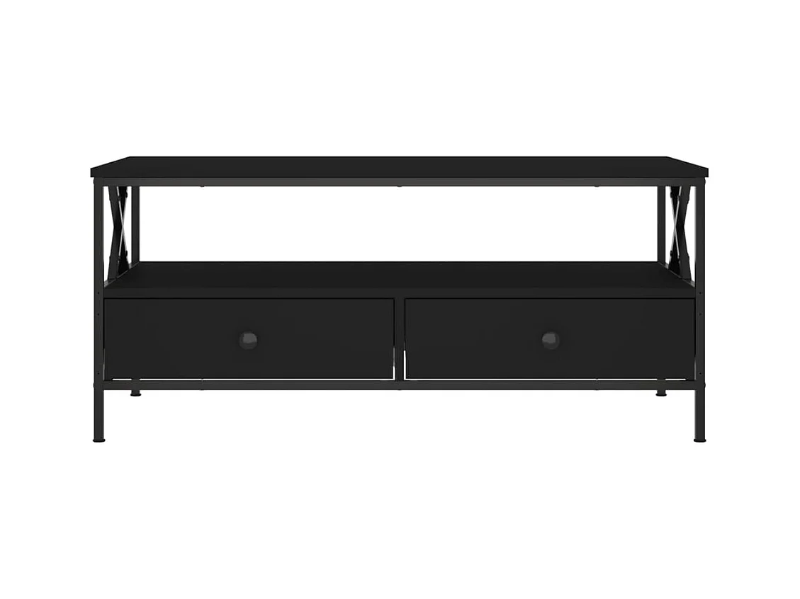 Zwarte salontafel 100x51x45 cm bewerkt hout