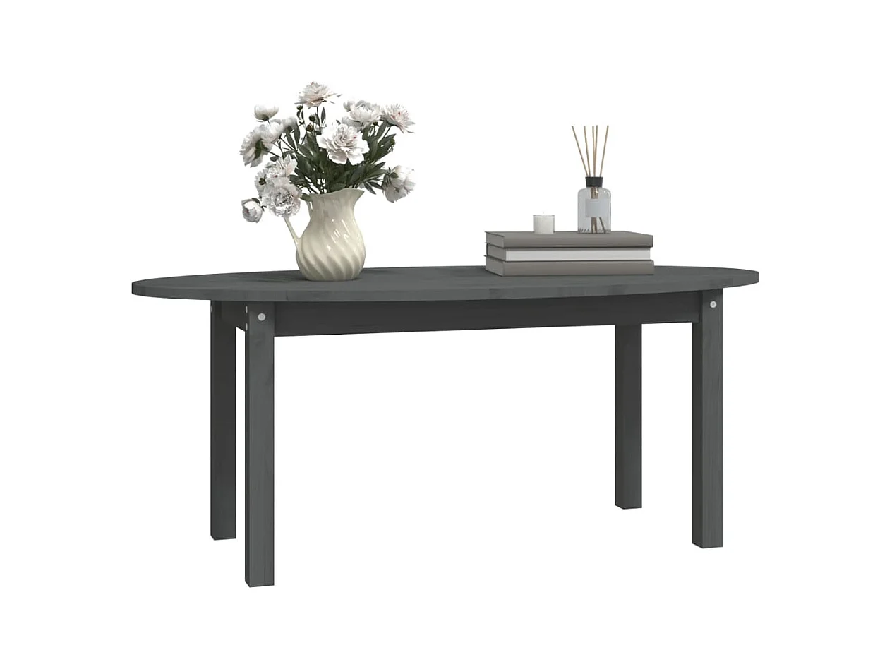 Table basse Gris 110x55x45 cm Bois massif de pin
