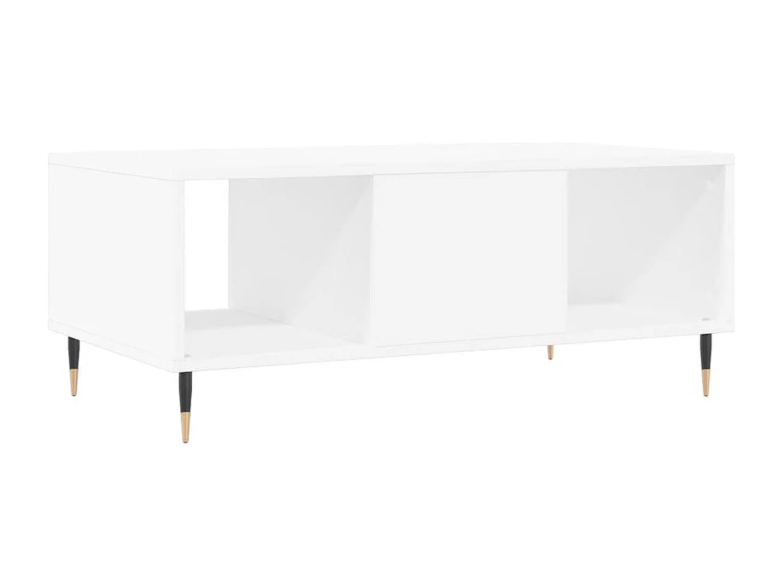 Table basse Blanc 90x50x36,5 cm Bois d'ingénierie