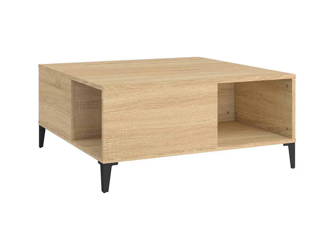 Table basse chêne sonoma 80x80x36,5 cm bois d'ingénierie