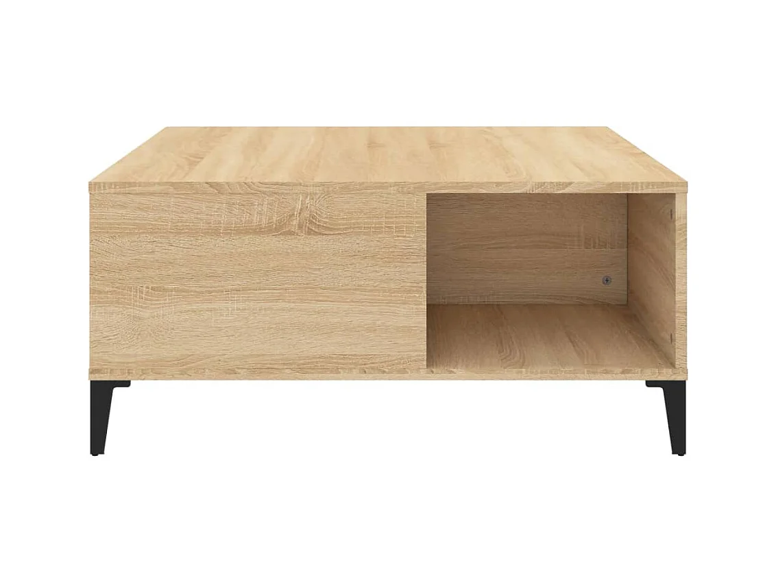 Table basse chêne sonoma 80x80x36,5 cm bois d'ingénierie
