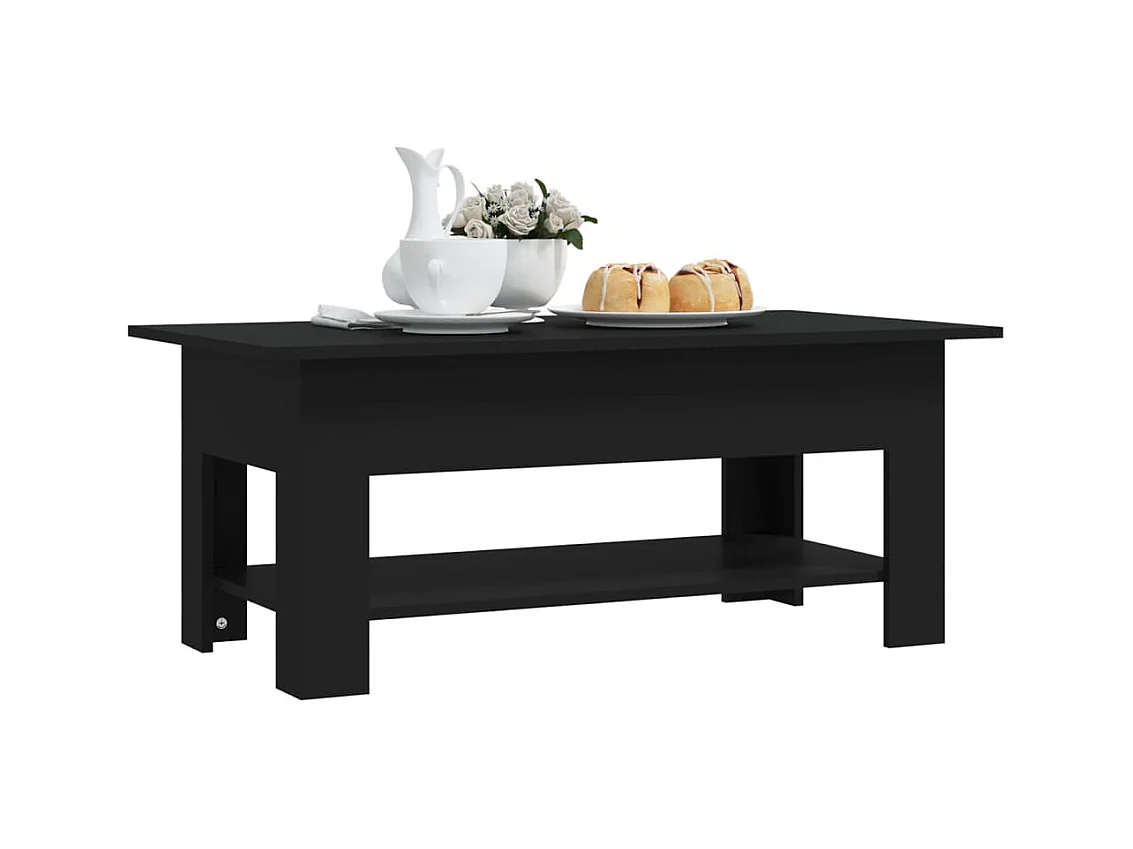 Table basse noir 102x55x42 cm bois d'ingénierie