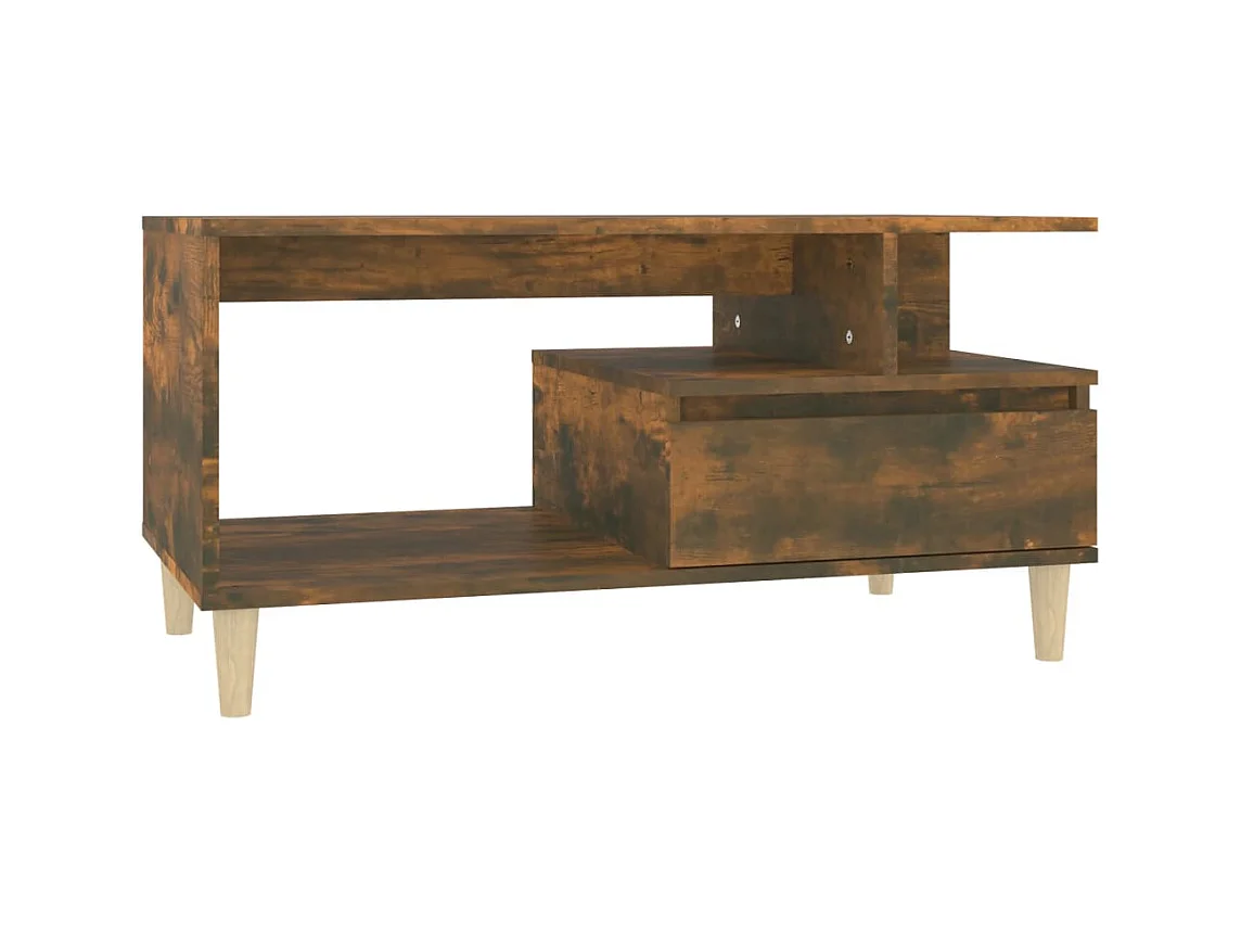 Couchtisch aus geräucherter Eiche, 90 x 49 x 45 cm, Holzwerkstoff