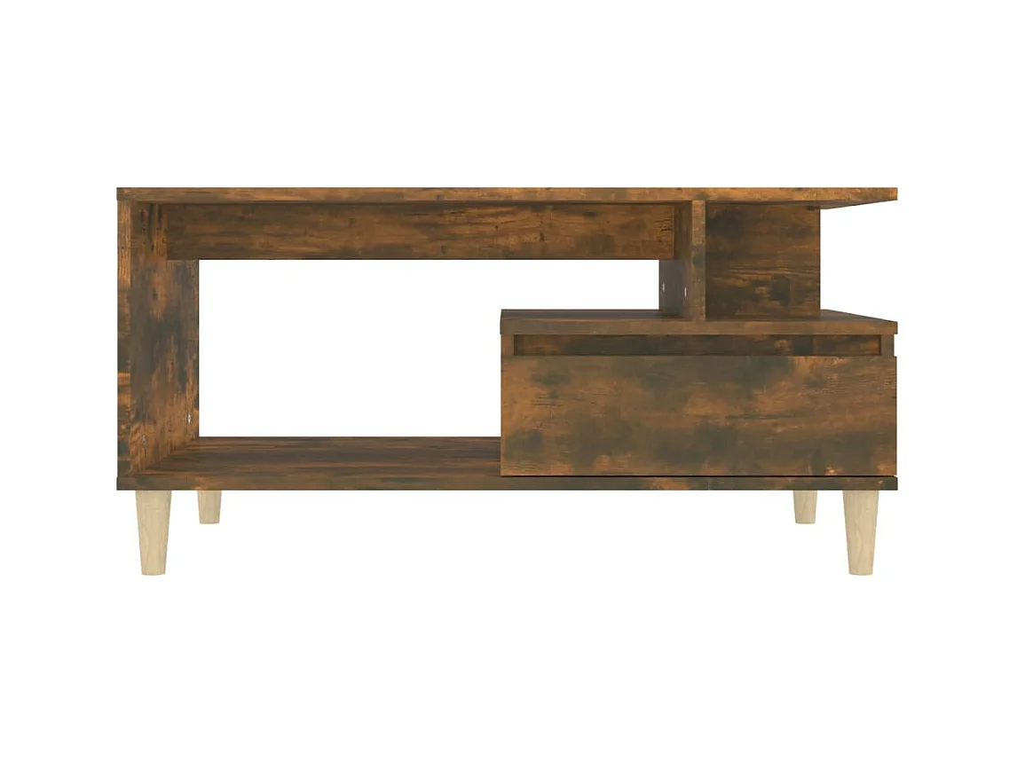 Couchtisch aus geräucherter Eiche, 90 x 49 x 45 cm, Holzwerkstoff