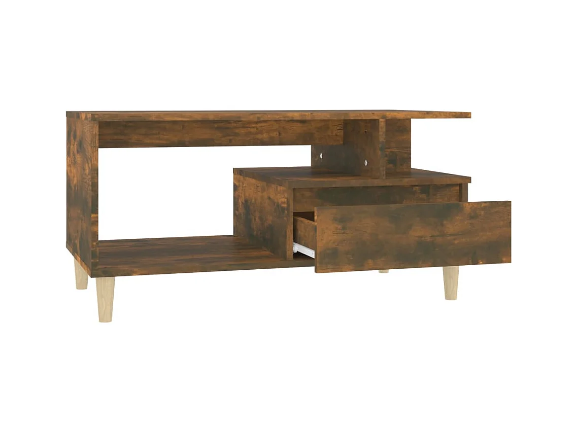 Couchtisch aus geräucherter Eiche, 90 x 49 x 45 cm, Holzwerkstoff