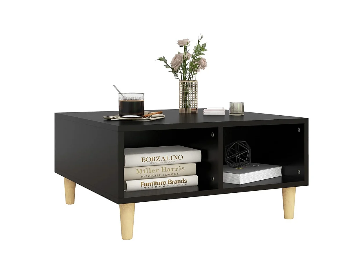 Table basse noir 60x60x30 cm bois d'ingénierie