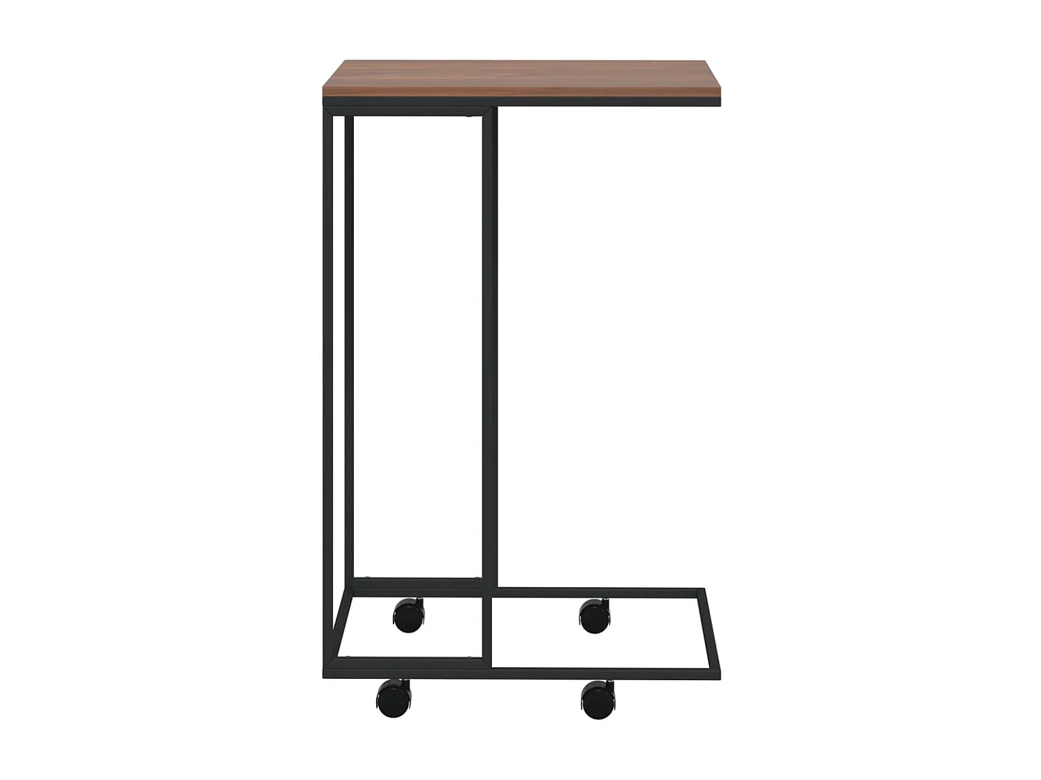 Bijzettafel met wielen Zwart 40x30x63,5 cm Bewerkt hout