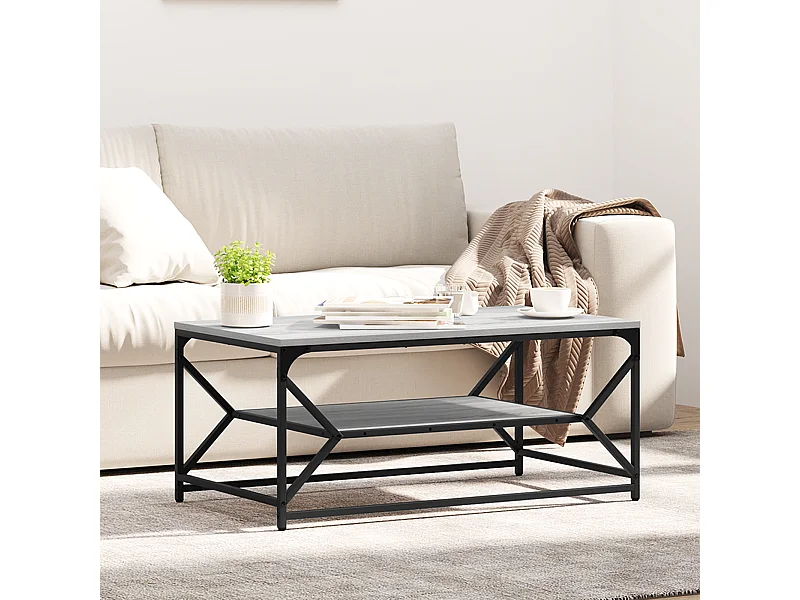 Table basse avec étagère Grise Sonoma 90x50x40 cm en Bois d'ingénierie