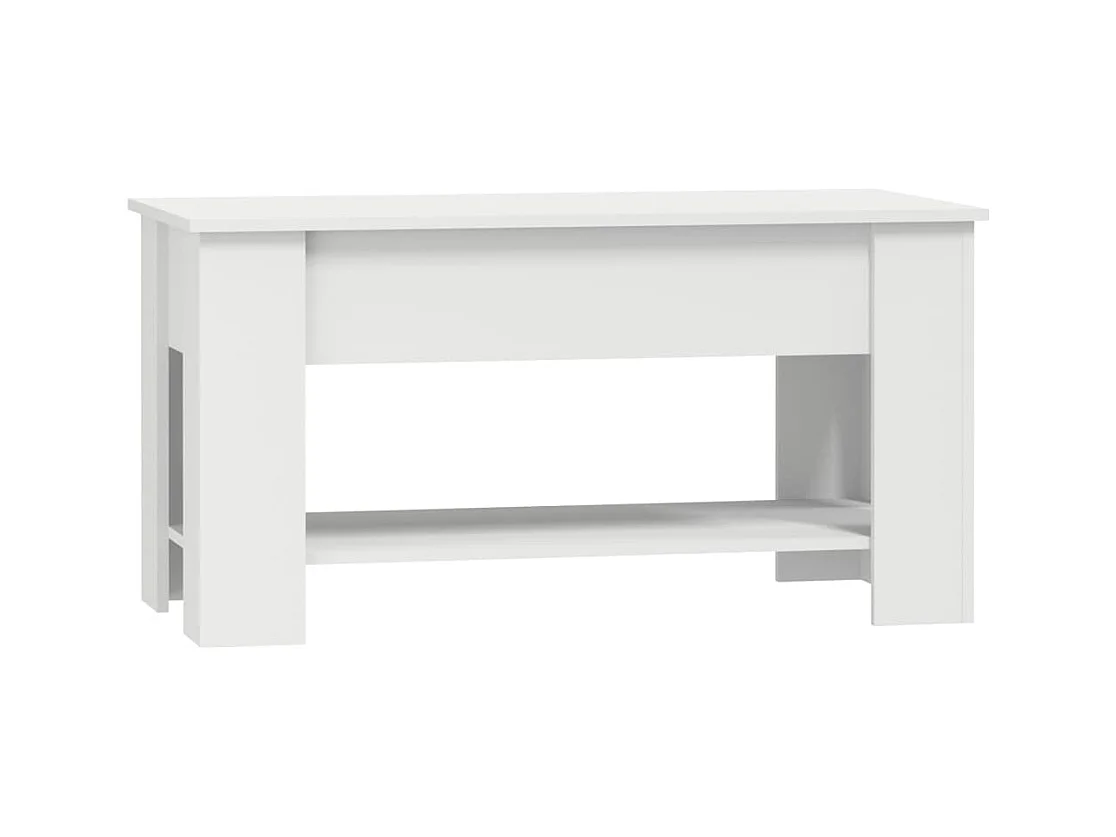 Witte salontafel 101x49x52 cm bewerkt hout