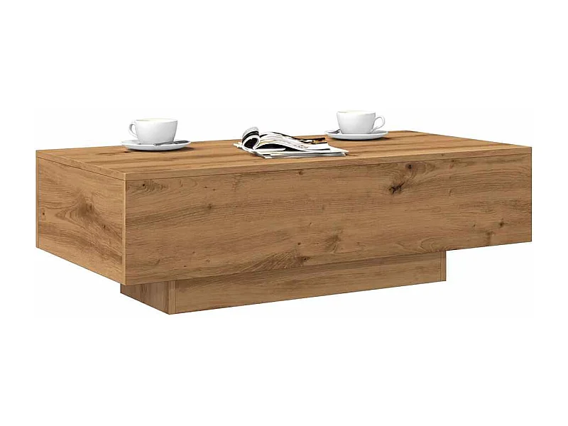 Mesa de centro de roble artesanal 100x49,5x31 cm madera de ingeniería