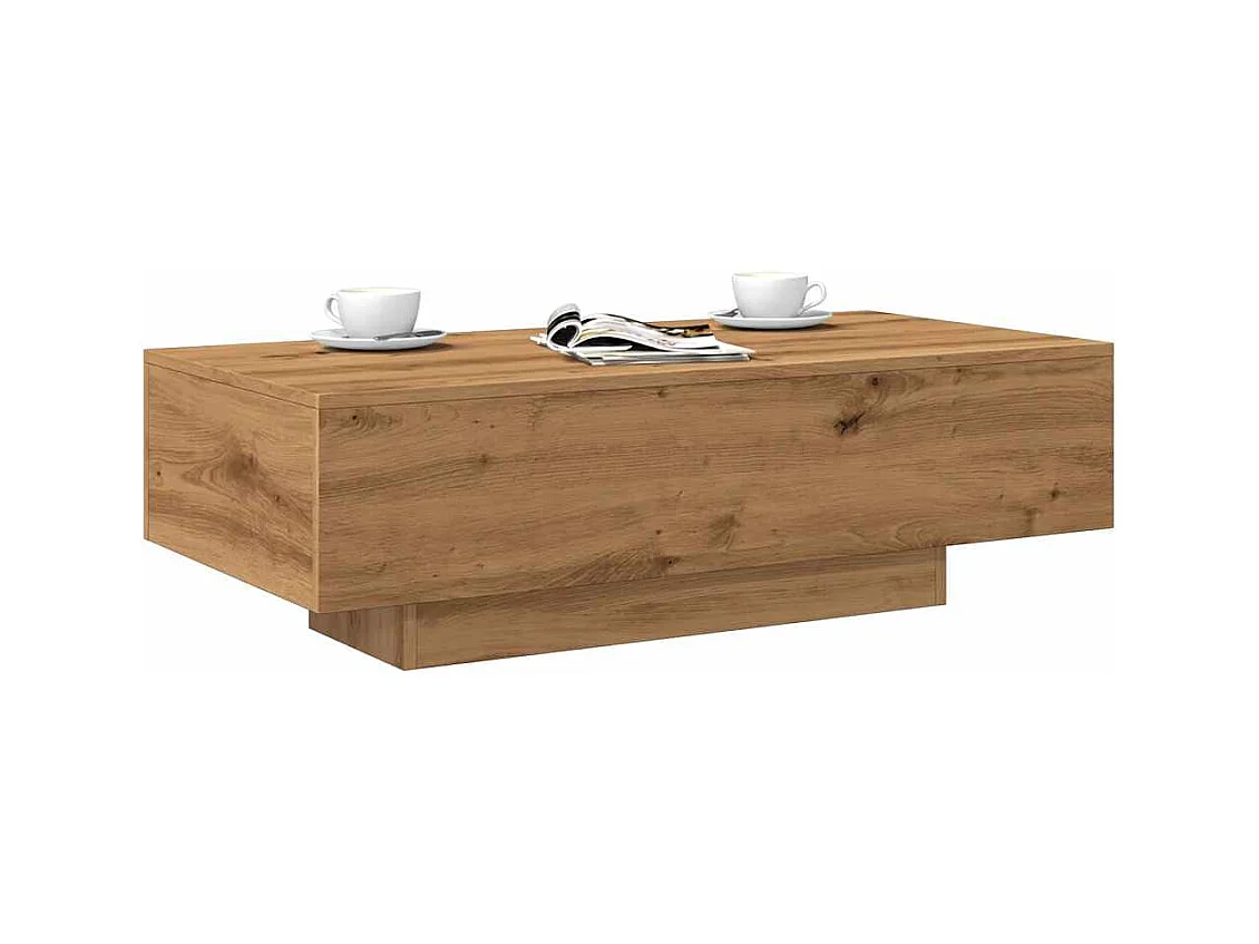 Mesa de centro de roble artesanal 100x49,5x31 cm madera de ingeniería