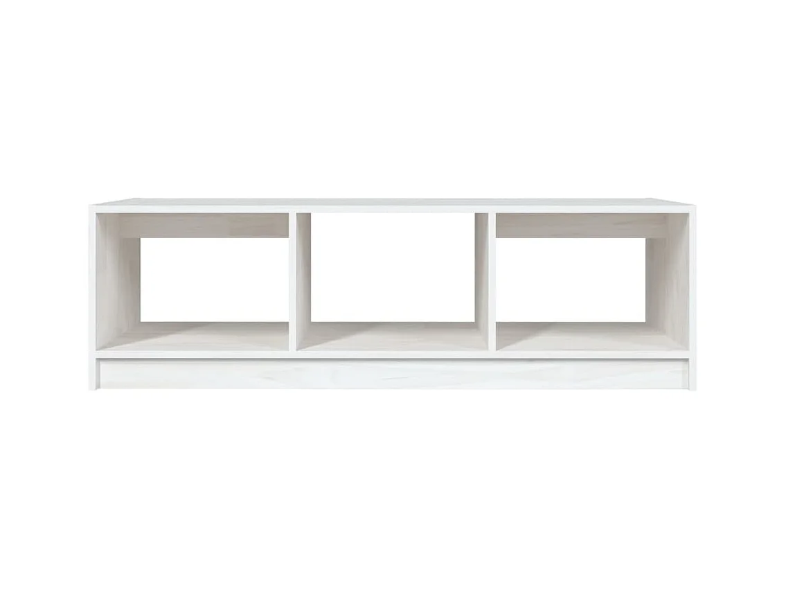 Table basse blanc 110x50x34 cm bois de pin massif