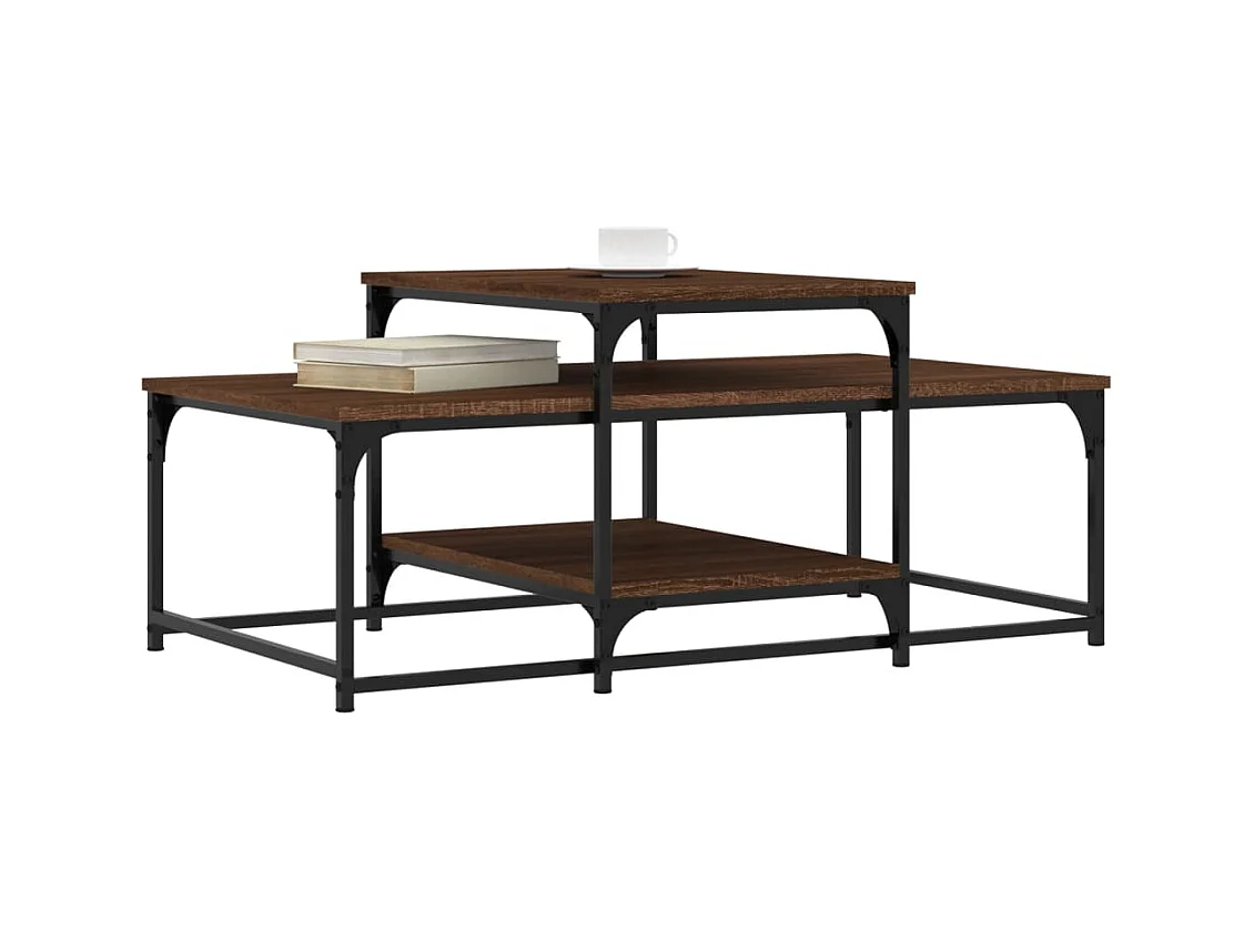 Table basse chêne marron 102x60x45 cm bois d'ingénierie