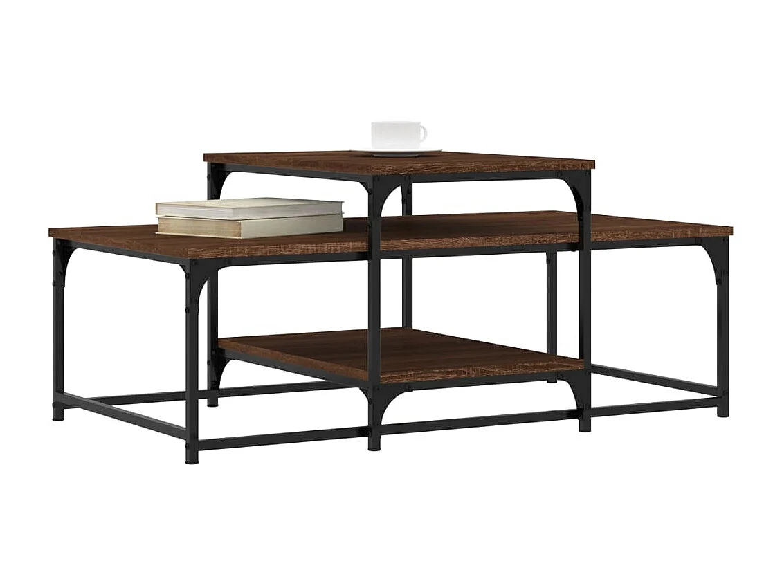 Table basse chêne marron 102x60x45 cm bois d'ingénierie