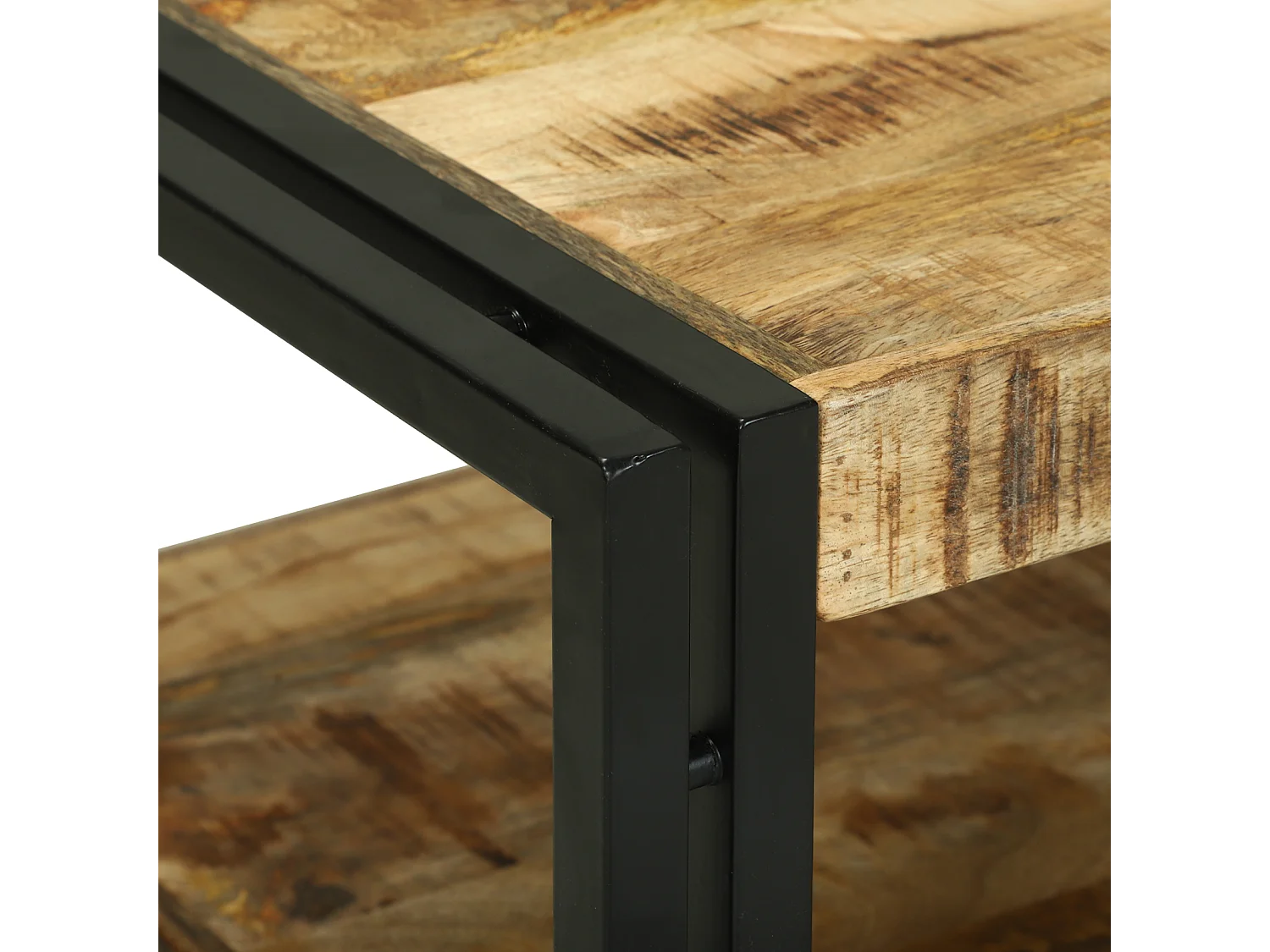 Table basse 120x50x38 cm en bois massif de manguier brut