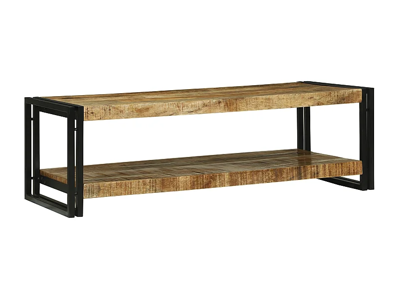 Mesa de centro 120x50x38 cm en madera maciza de mango crudo