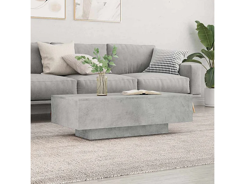 Tavolino da caffè grigio cemento 100x49,5x31 cm in legno ingegnerizzato