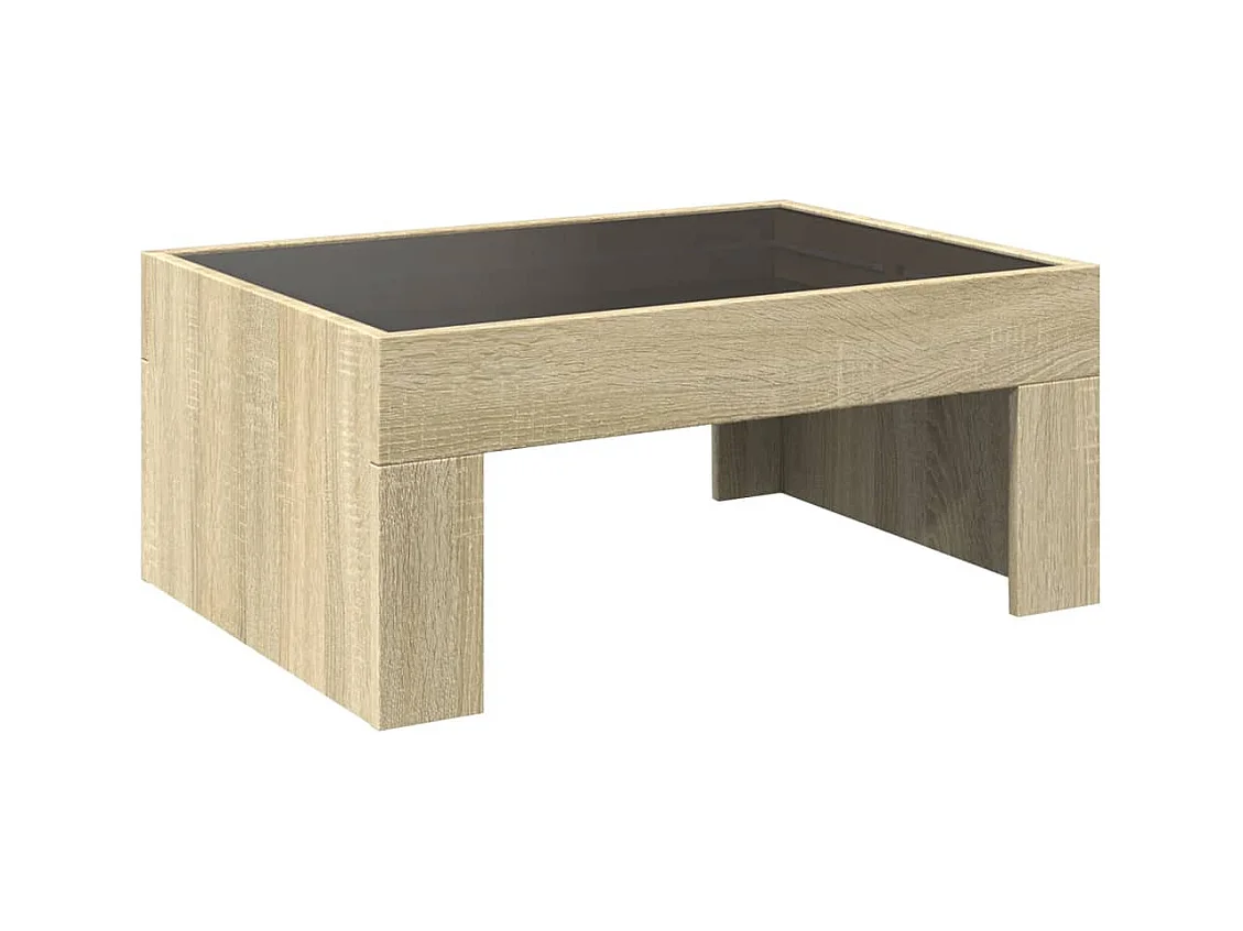 Table basse avec LED infini chêne sonoma 70x50x30 cm