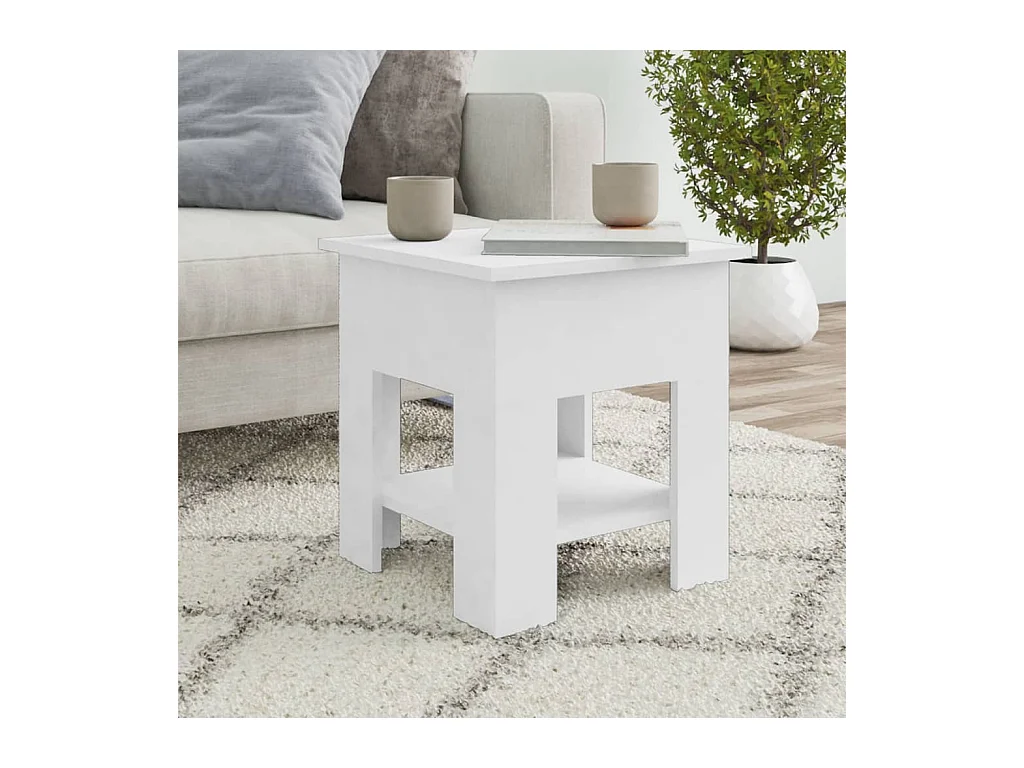 Table basse Blanc 40x40x42 cm Bois d'ingénierie