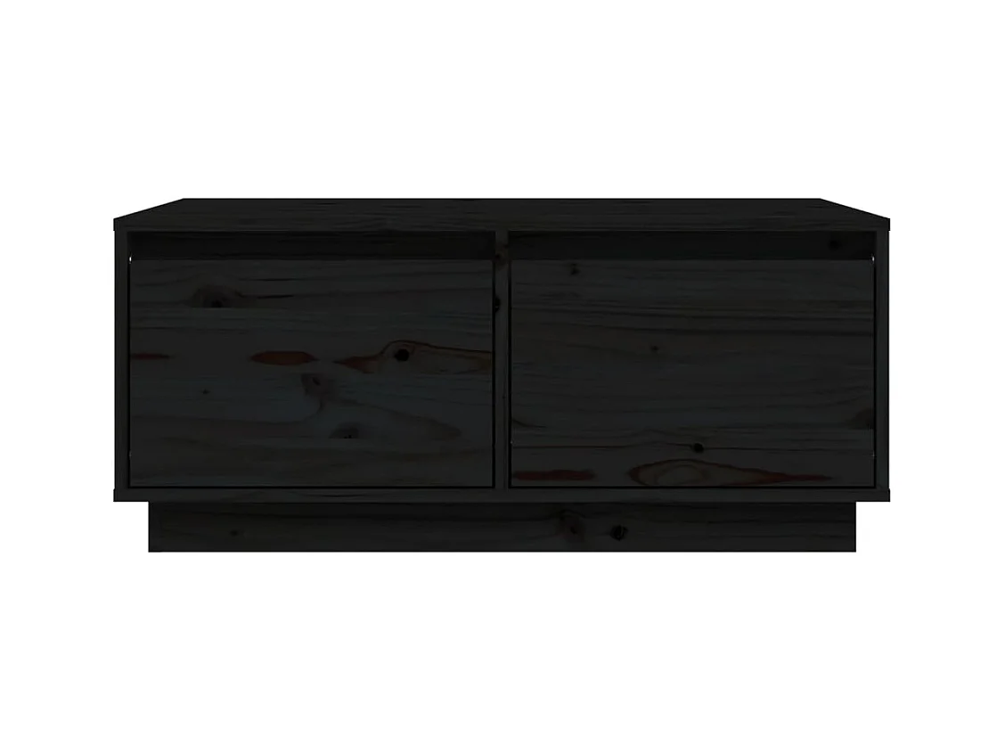 Table basse Noir 80x50x35 cm Bois massif de pin