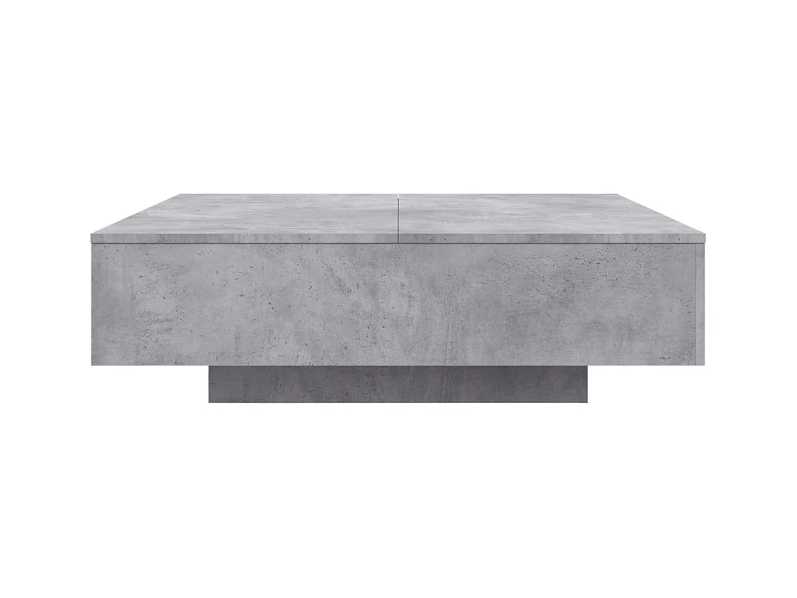 Table basse gris béton 100x100x31 cm bois d'ingénierie
