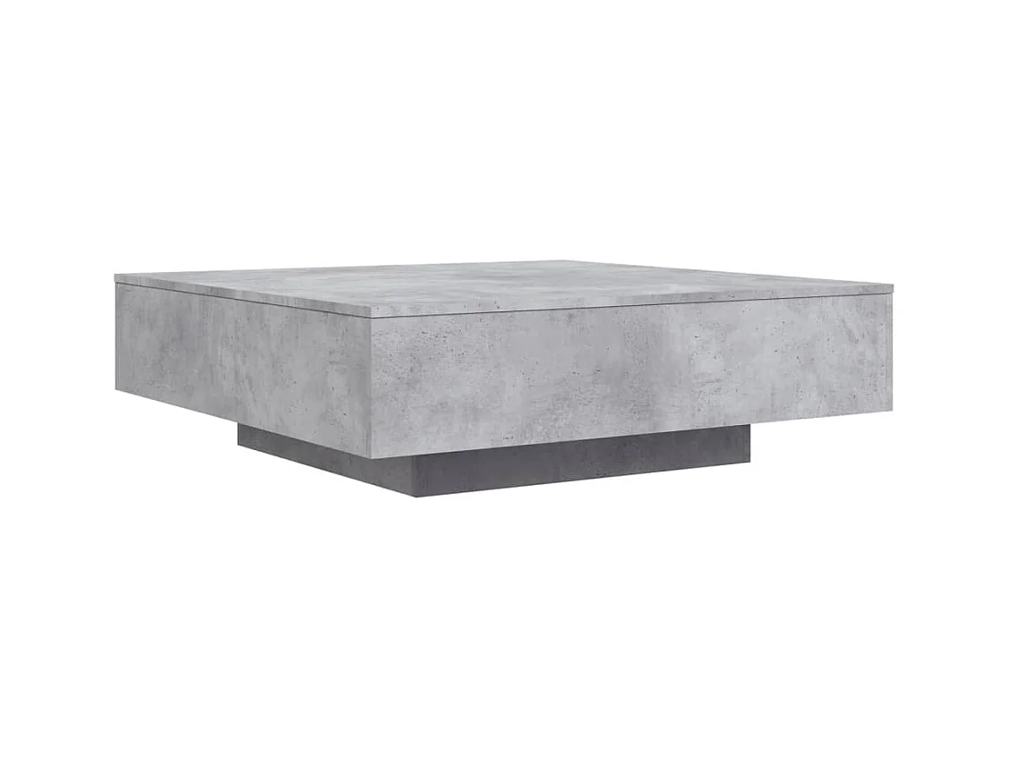 Table basse gris béton 100x100x31 cm bois d'ingénierie