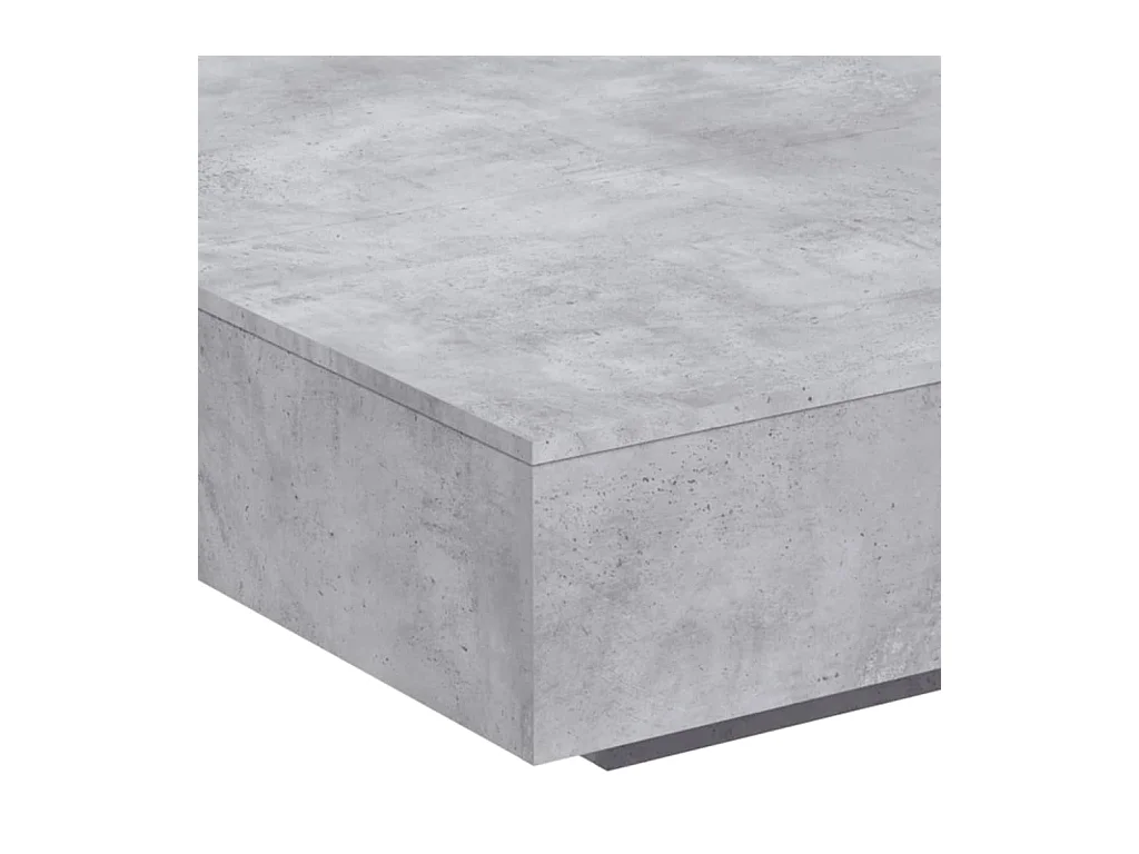 Table basse gris béton 100x100x31 cm bois d'ingénierie