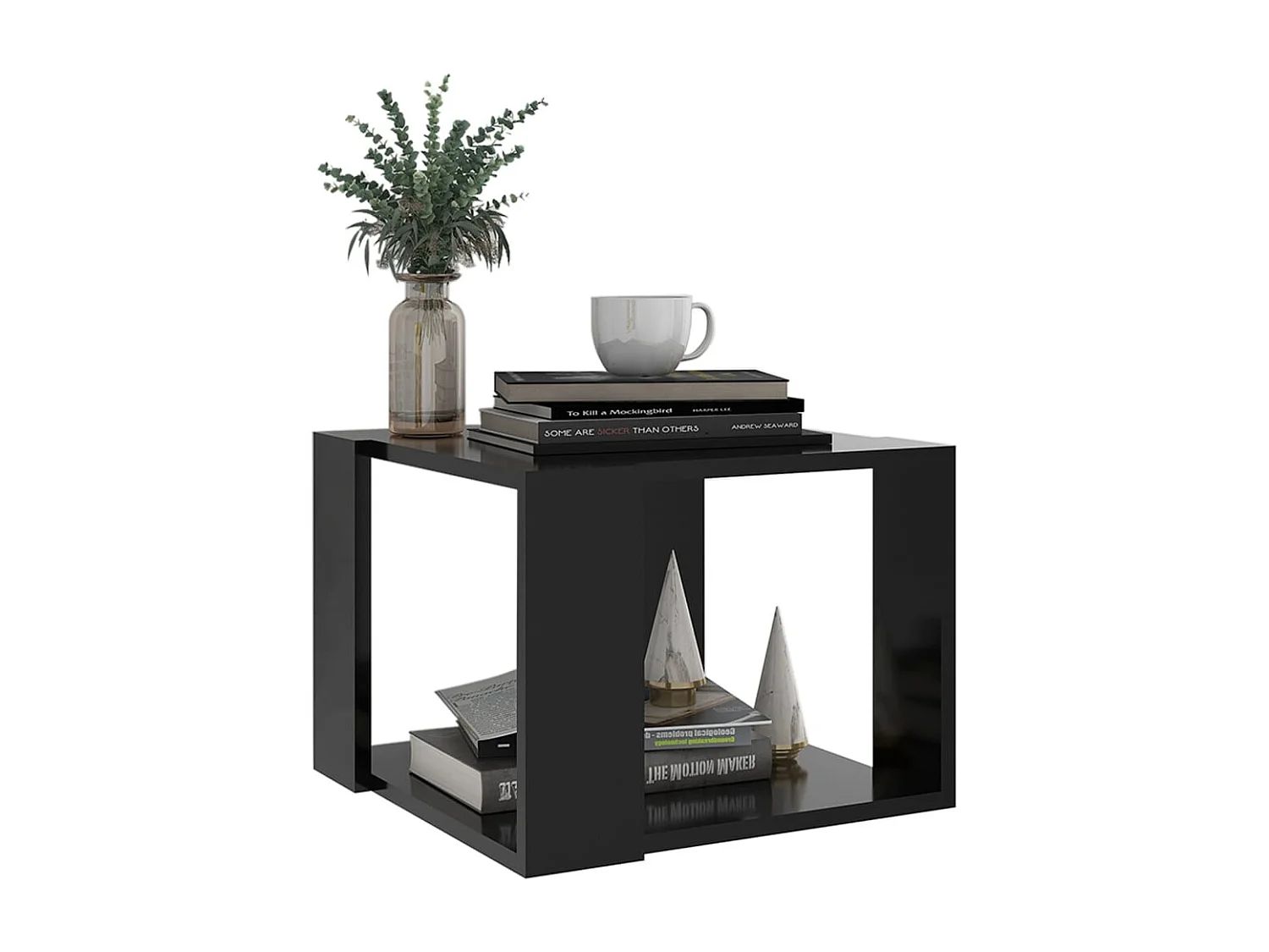 Table basse Noir 40x40x30 cm Bois d'ingénierie