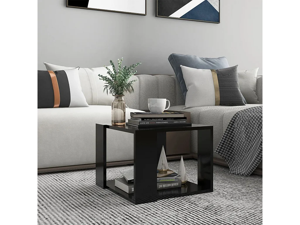 Table basse Noir 40x40x30 cm Bois d'ingénierie