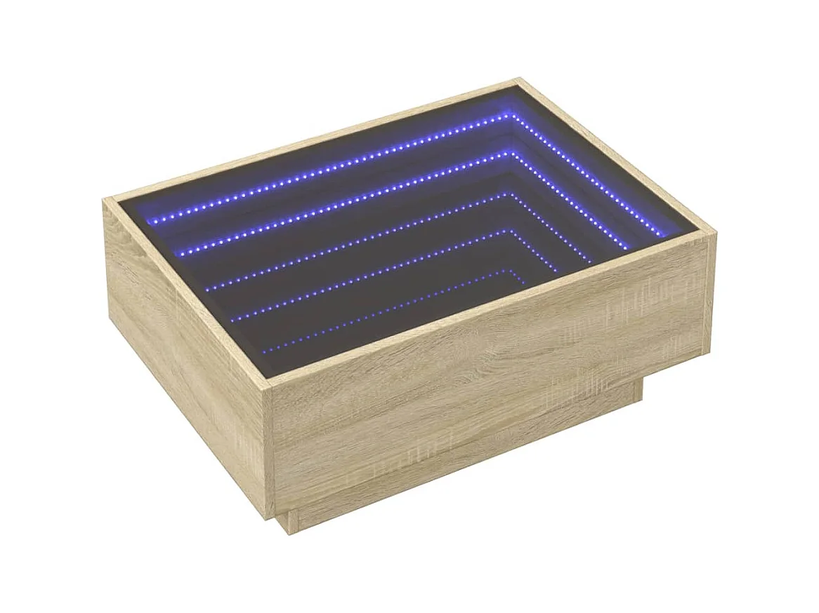 Table basse avec LED chêne sonoma 70x50x30 cm bois d'ingénierie