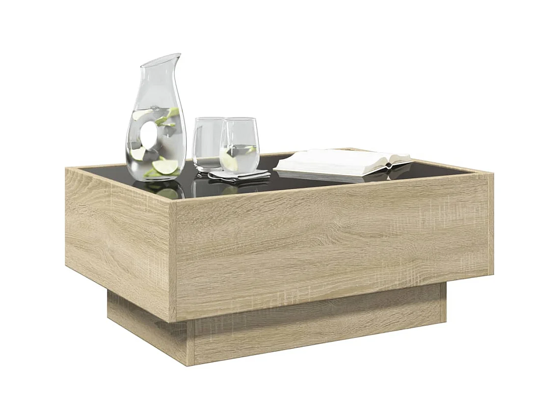 Table basse avec LED chêne sonoma 70x50x30 cm bois d'ingénierie