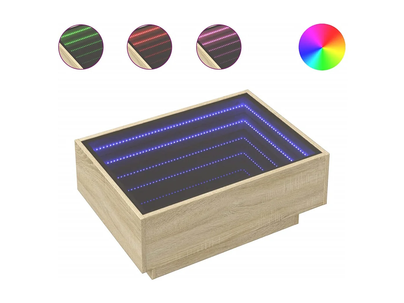 Table basse avec LED chêne sonoma 70x50x30 cm bois d'ingénierie