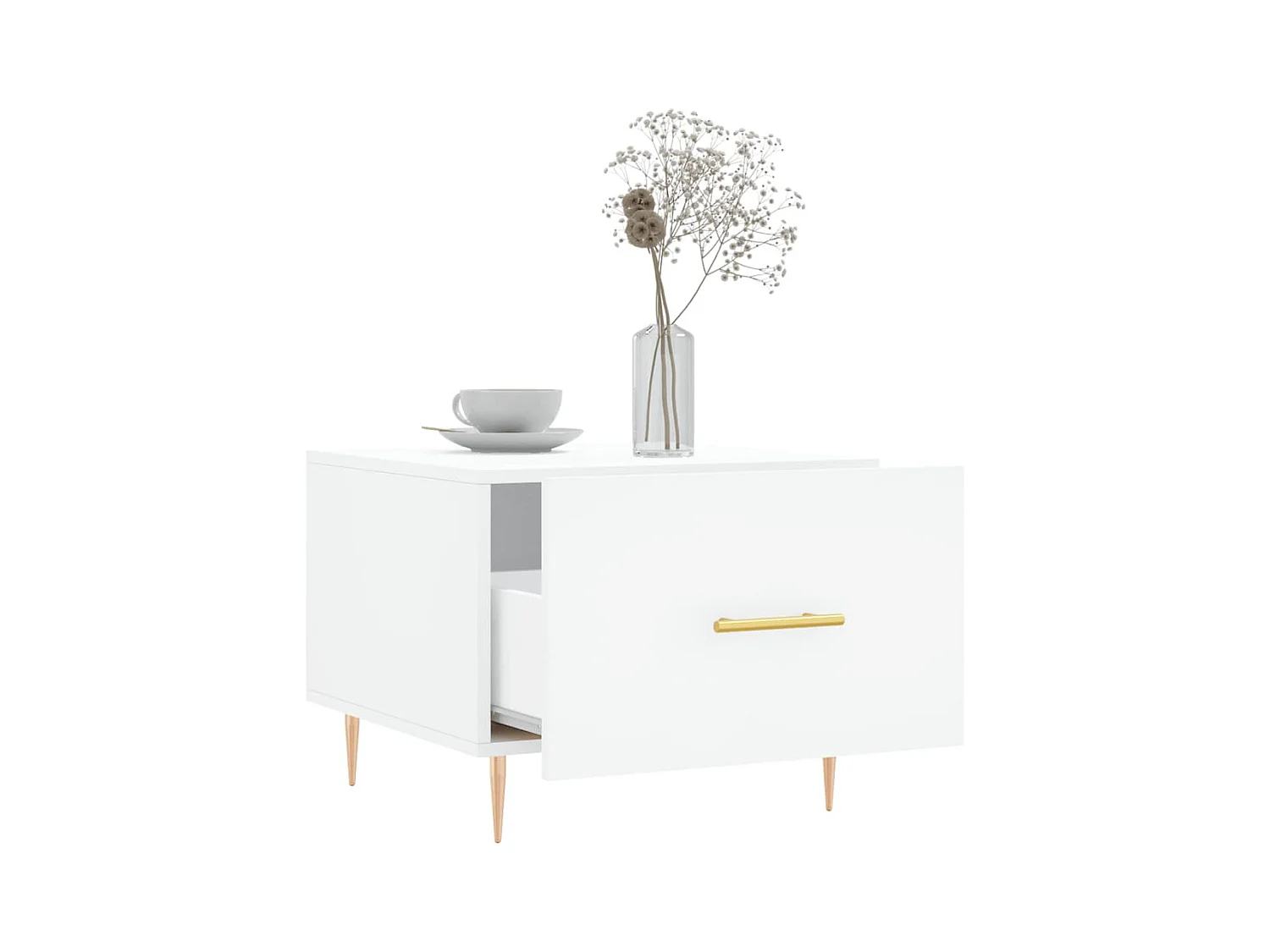 Table basse blanc 50x50x40 cm bois d'ingénierie