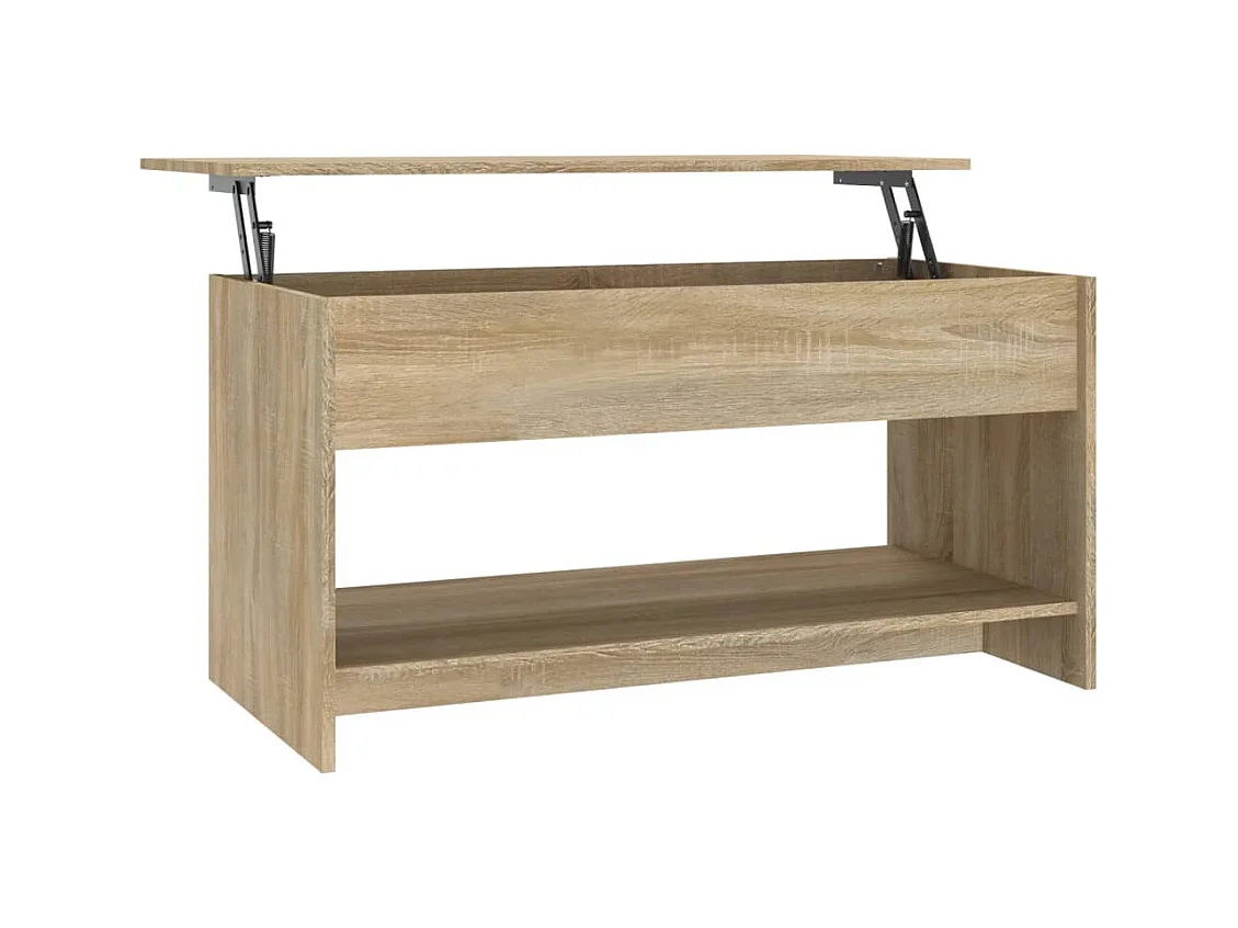 Table basse chêne sonoma 102x50x52,5 cm bois d'ingénierie