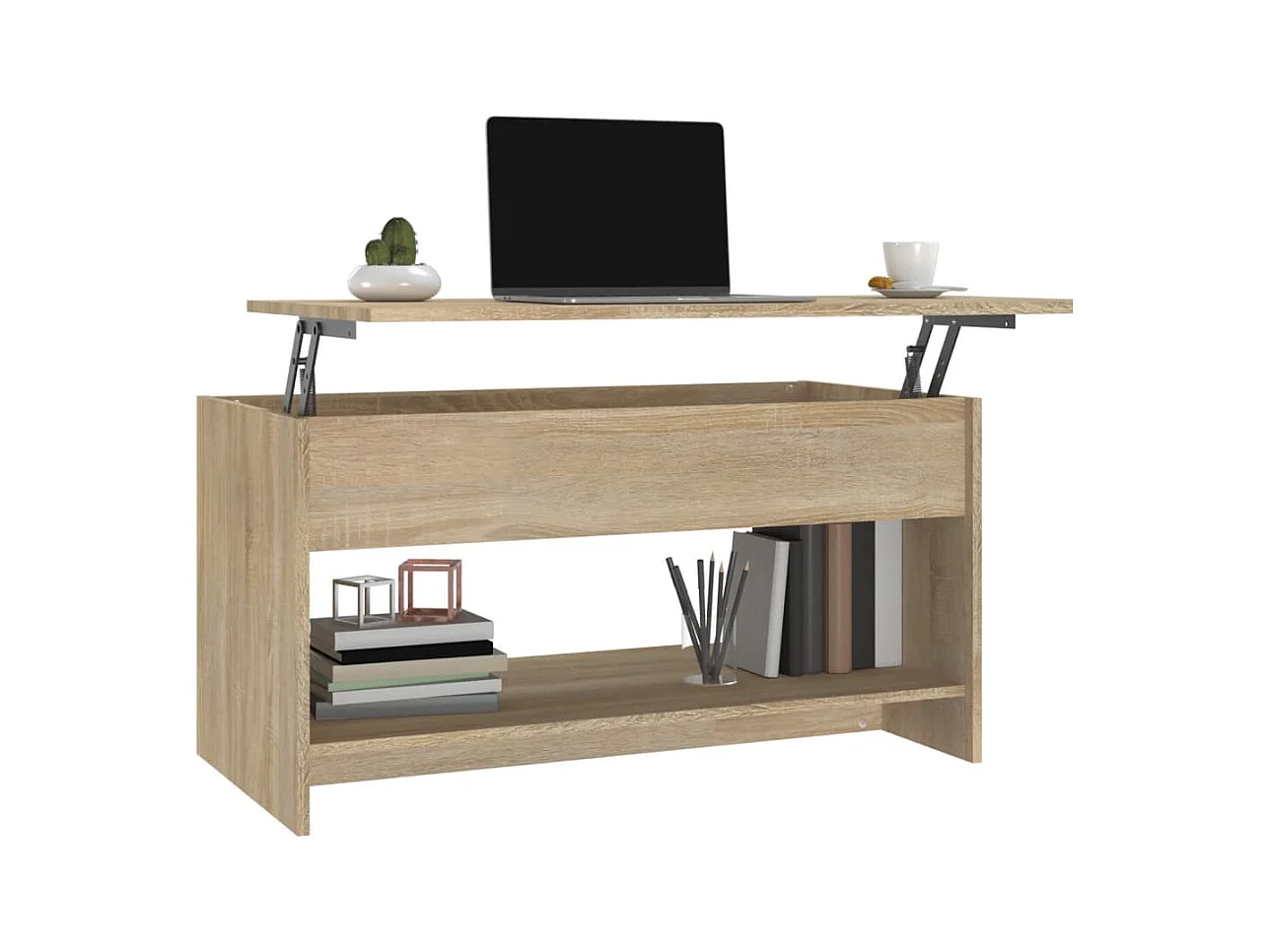 Table basse chêne sonoma 102x50x52,5 cm bois d'ingénierie