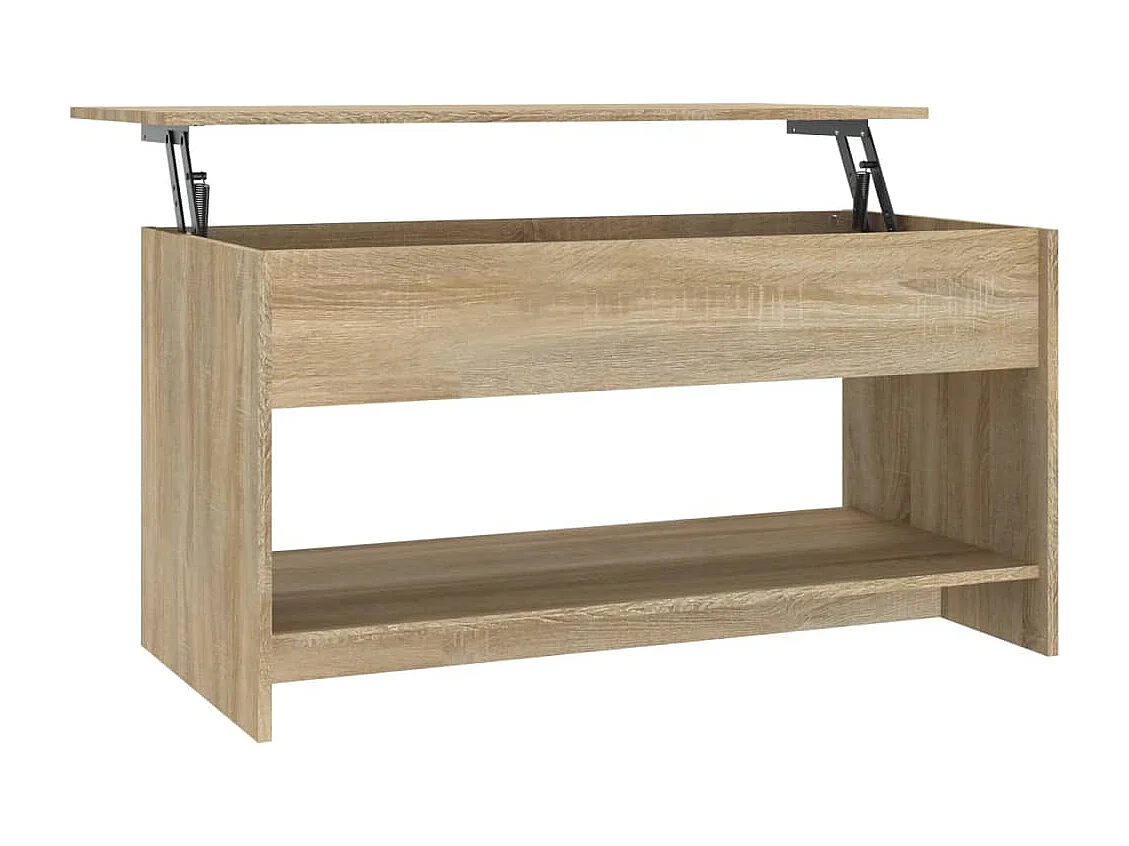 Table basse chêne sonoma 102x50x52,5 cm bois d'ingénierie