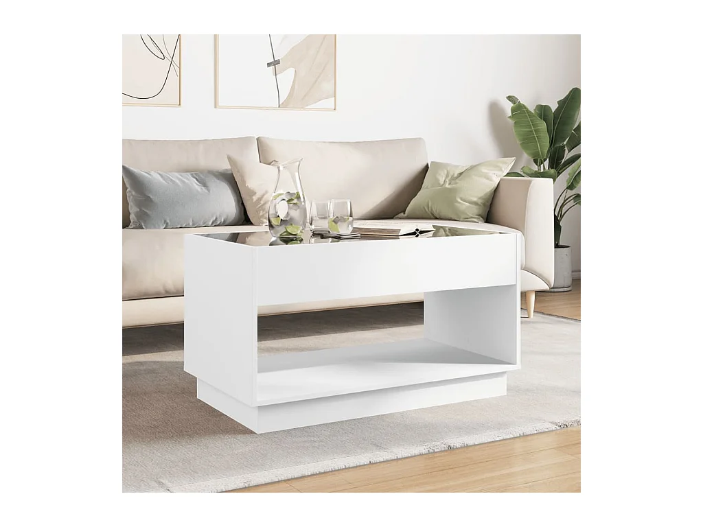 Couchtisch mit weißer Infinity-LED 90x50x50 cm