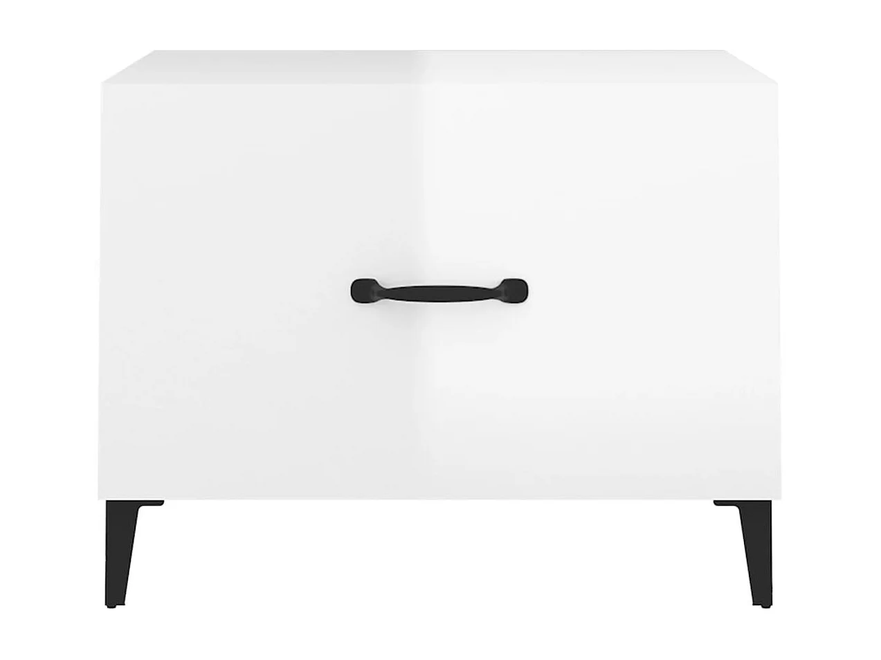 Table basse avec pieds en métal Blanc brillant 50x50x40 cm