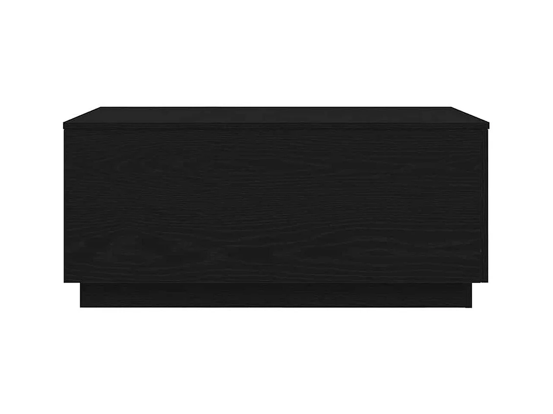 Table basse avec lumières LED chêne noir 90x50x40 cm