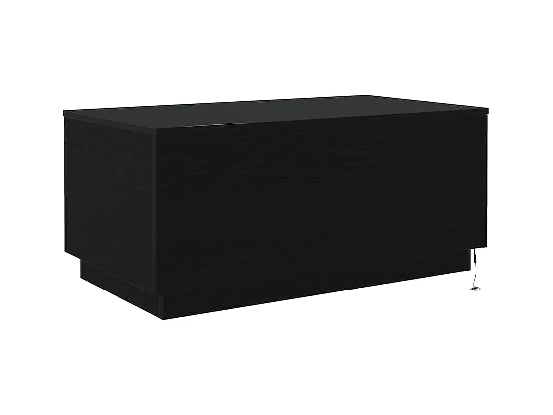 Table basse avec lumières LED chêne noir 90x50x40 cm