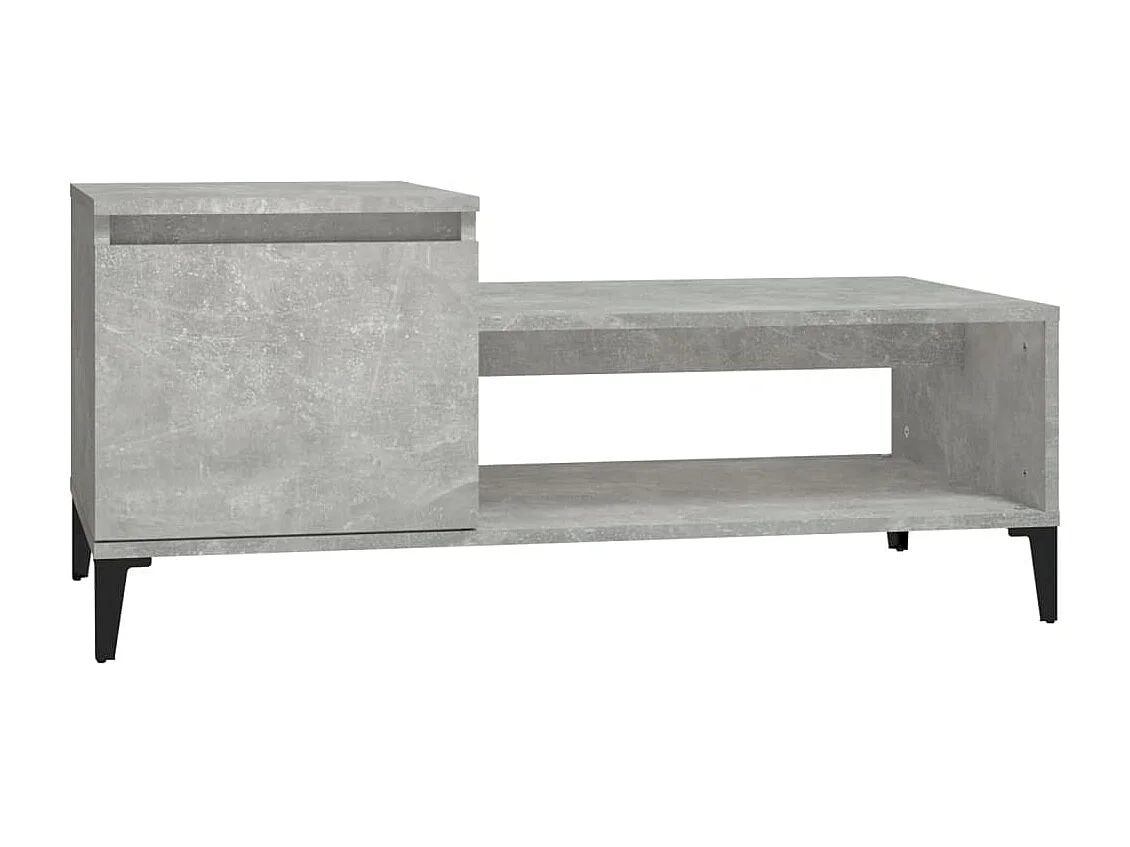 Table basse Gris béton 100x50x45 cm Bois d'ingénierie