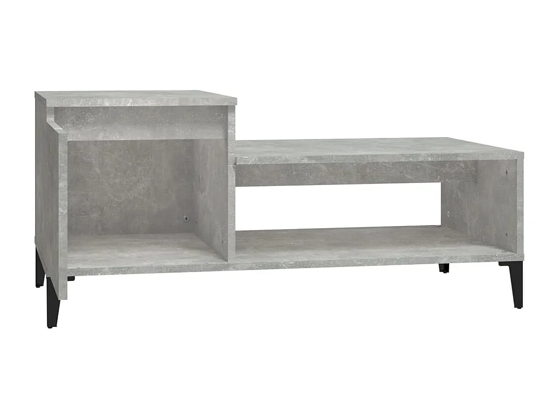 Table basse Gris béton 100x50x45 cm Bois d'ingénierie