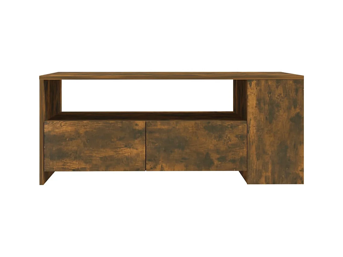 Tavolino da caffè in rovere affumicato 102x55x42 cm in legno ingegnerizzato