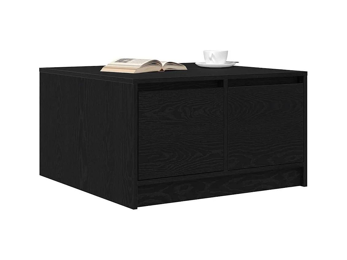 Table basse avec tiroirs chêne noir 70,5x70x40 cm