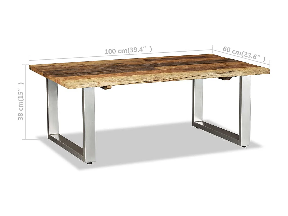 Table basse Bois de récupération massif 100x60x38 cm