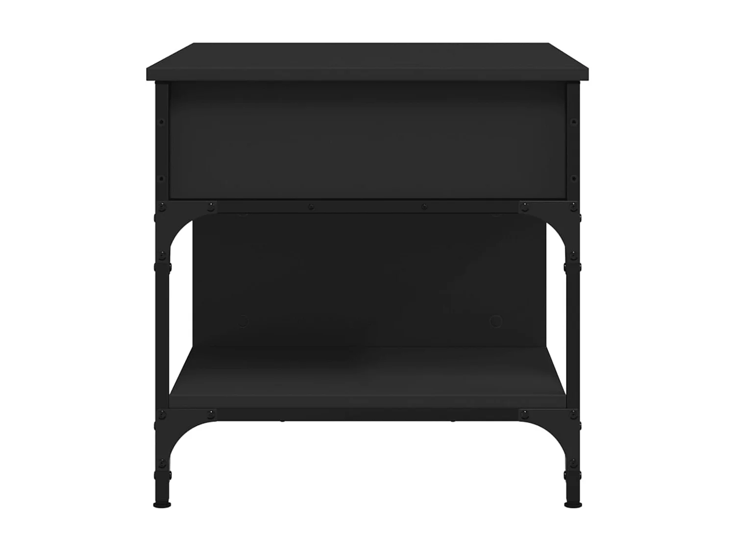 Table basse noir 70x50x50 cm bois d'ingénierie et métal