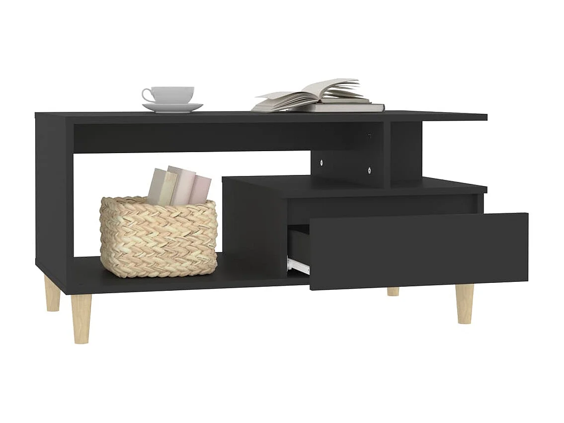Table basse Noir 90x49x45 cm Bois d'ingénierie