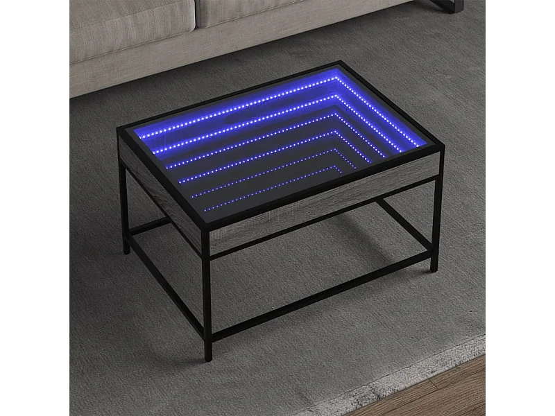 Mesa de centro LED Infinity Sonoma gris 70x50x41 cm